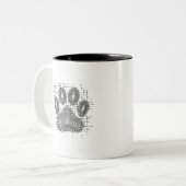 Stamm-Hund-Druck auf einem beschädigten Hintergrun Zweifarbige Tasse (Vorderseite Links)