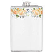 Stamm Korallenkoralle Peach Navy Floral Custom Flachmann (Rückseite)