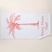 Stamm Korallenkoralle Tropenpalme Custom Strandtuch (Vorderseite)