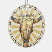 Stamm-Kuh-Schädel Keramik Ornament (Links)