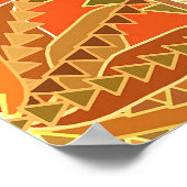 Stamm Mandala Print, Mustard Gold und Orange Poster (Ecke)
