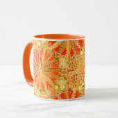 Stamm Mandala Print, Mustard Gold und Orange Tasse (Vorderseite Links)
