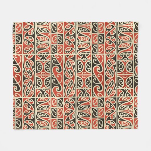 Stamm Maori Kowhaiwhai Koru Neuseeland Muster Fleecedecke (Vorderseite (Horizontal))