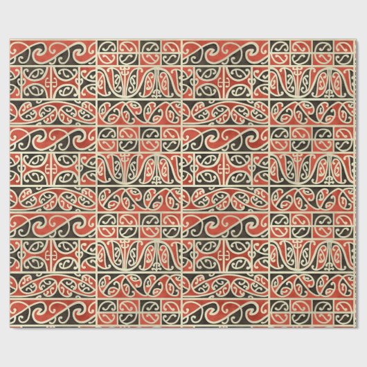 Stamm Maori Kowhaiwhai Koru Neuseeland Muster Geschenkpapier (Flach)