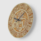 Stamm Maya Warrior Round Wall Clock - Aztec Clock Große Wanduhr (Winkel)