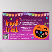 Stamm oder Leckerei Halloween-Banner qr-Code Poster (Vorne)
