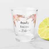 Stamm Pampas-Gras-Rosa-Blume Schnapsglas (Vorderseite)