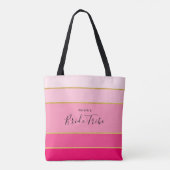 Stamm Personalisiert Rosa und goldgestreift Tasche (Rückseite)