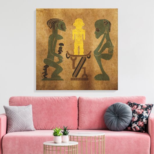 Stamm-Ritual-Szene Leinwanddruck (Insitu (Wohnzimmer))