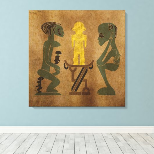 Stamm-Ritual-Szene Leinwanddruck (Insitu (Holzboden))