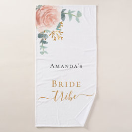 Stamm Rose Goldblume Eukalyptus Grünpflanzen Badhandtuch Set