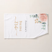 Stamm Rose Goldblume Eukalyptus Grünpflanzen Badhandtuch Set (Handtuch)