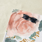 Stamm Rose Goldblume Eukalyptus Grünpflanzen Strandtuch (Beispiel)