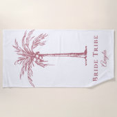 Stamm Tropische Rose Gold Palm Tree Custom Strandtuch (Vorderseite)