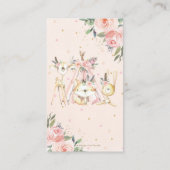 Stamm Woodland Tiere Rosa Blumenbücher für Baby Begleitkarte (Rückseite)