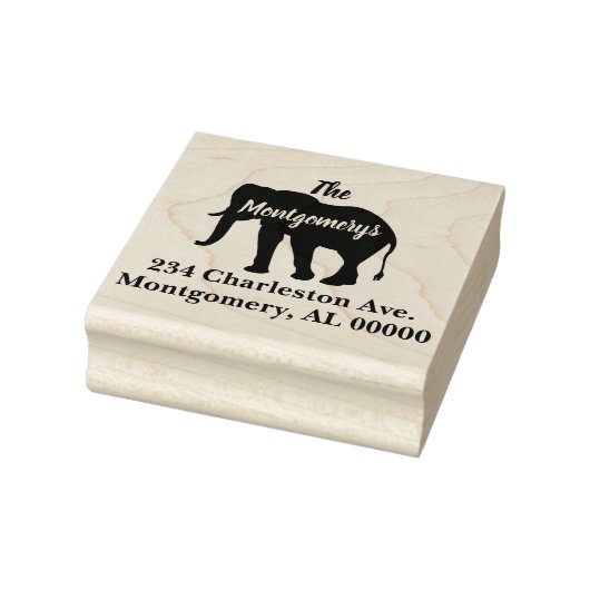 Stammadresse der Bohemischen Elephant-Silhouette Gummistempel (Stempel)