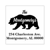 Stammadresse der Rustikal Woodlands Bear Silhouett Gummistempel (Prägung)