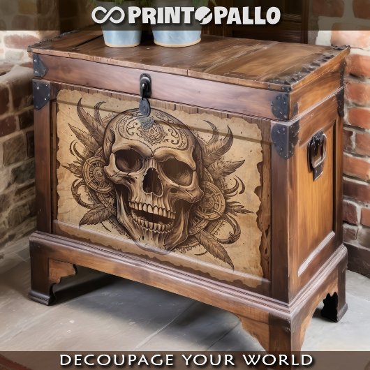 Stammanschädel auf Pergament Seidenpapier