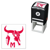 Stammanwurzelschädel mit schwarzer Feder Permastempel (Beispiel)