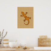 Stammbatik Gekko - Rost, Bernstein und Bräune Poster (Küche)