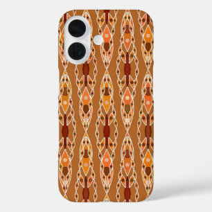 Stammbatik - Rost, Terracotta und Beige iPhone 16 Hülle