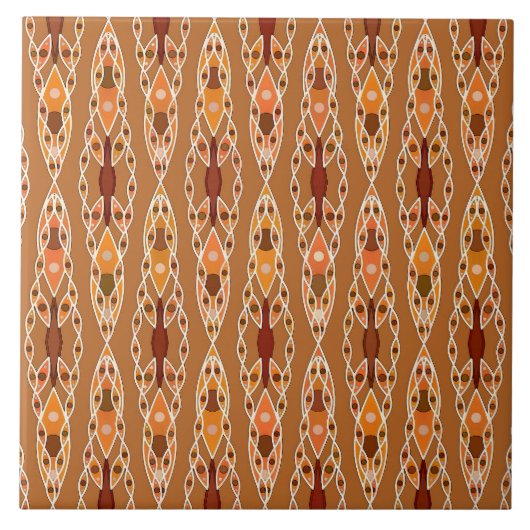 Stammbatik - Rost, Terracotta und Beige Fliese (Vorderseite)