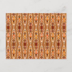 Stammbatik - Rost, Terracotta und Beige Postkarte