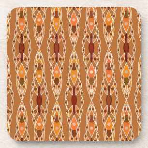 Stammbatik - Rost, Terracotta und Beige Untersetzer