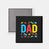 Stammbauer Gebäude Bricks Blocks Family Fathe Magnet (Vorderseite/Rückseite)