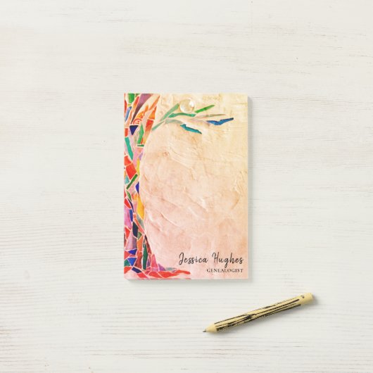 Stammbaum Beige Post-it Klebezettel (Auf Schreibtisch)