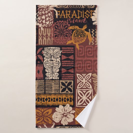 Stammbaum-Patchwork-Abstr. Badehandtuch (Badehandtuch)