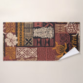 Stammbaum-Patchwork-Abstr. Badehandtuch (Badehandtuch)