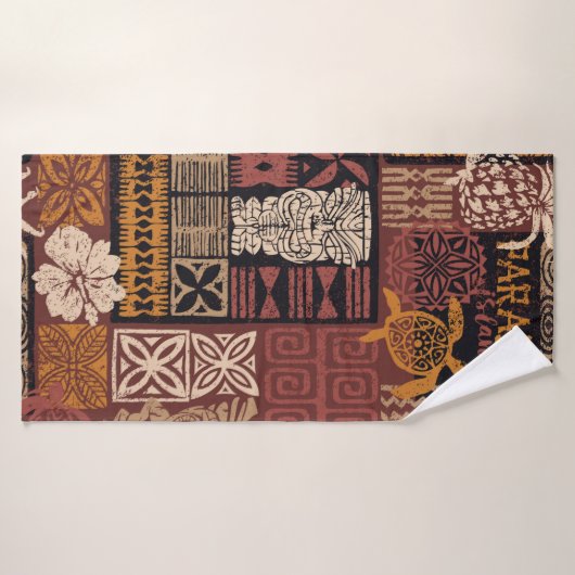 Stammbaum-Patchwork-Abstr. Badehandtuch (Badehandtuch)