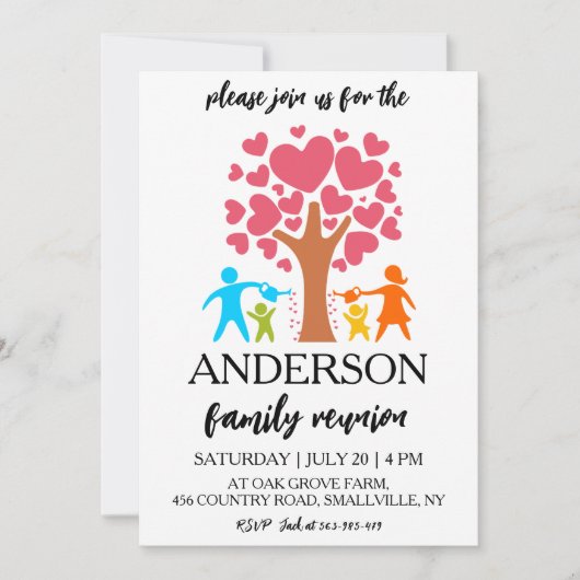 Stammbaum vereint Wiedersehen Einladung (Vorderseite)