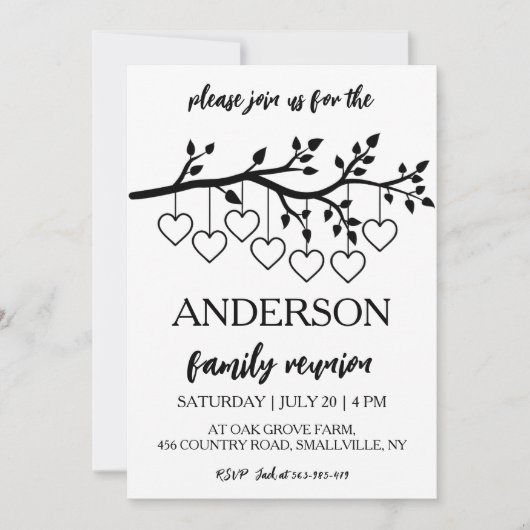 Stammbaum vereint Wiedersehen Einladung (Vorderseite)