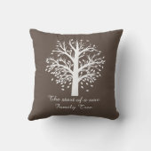 Stammbaum, weißer Baum auf Taupe mit Namen u. Kissen (Rückseite)