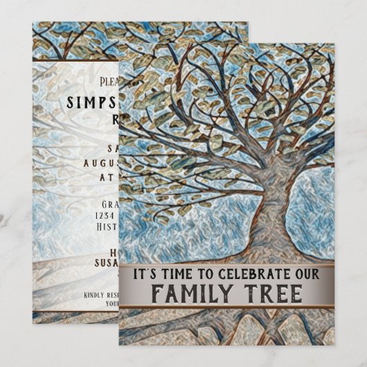 Stammbaum-Wiedersehen-Einladung Einladung (Vorne/Hinten)