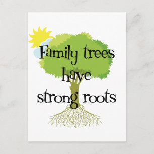 Stammbaumen haben starke Wurzeln Postkarte