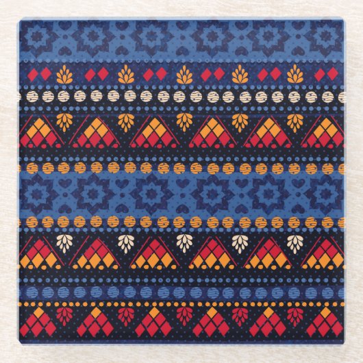 Stammbauweise: Multifunktionales nahtloses Muster. Glasuntersetzer (Vorderseite)