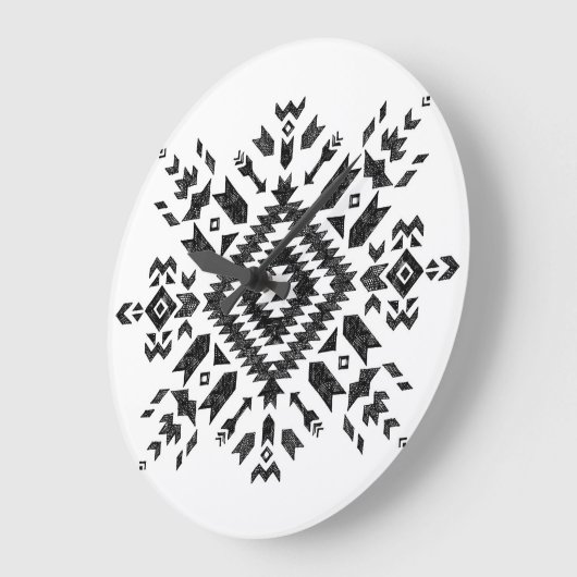 Stammbauweise: Schwarz-weiß handGezeichnet Große Wanduhr (Winkel)