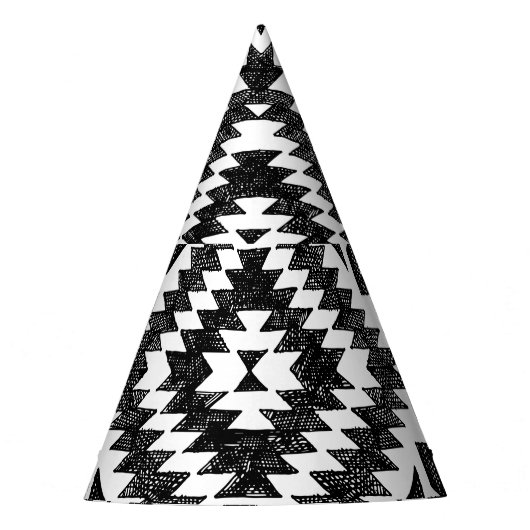Stammbauweise: Schwarz-weiß handGezeichnet Partyhütchen (Vorderseite)