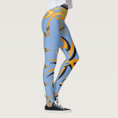 Stammdruck Blau und Orange Leggings (Rechts)