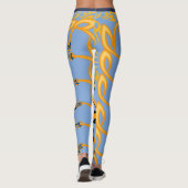 Stammdruck Blau und Orange Leggings (Rückseite)
