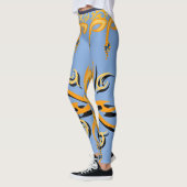 Stammdruck Blau und Orange Leggings (Links)