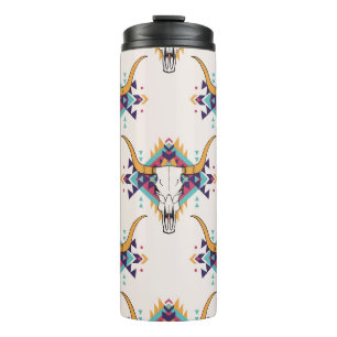 Stammebulle Schädel: Boho Nahtlos Thermosbecher