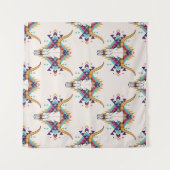 Stammebulle Schädel: Boho Nahtlos Wandteppich (Vorderseite (Horizontal))