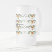 Stammegelbe Blumen Mattglas Bierglas (VorderseiteRechts)