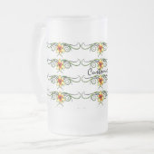 Stammegelbe Blumen Mattglas Bierglas (Vorderseite Links)