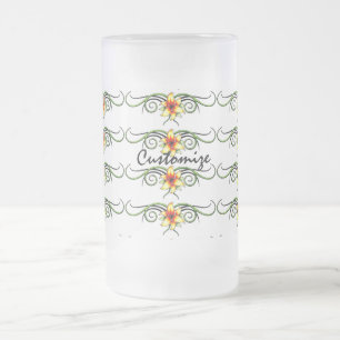 Stammegelbe Blumen Mattglas Bierglas