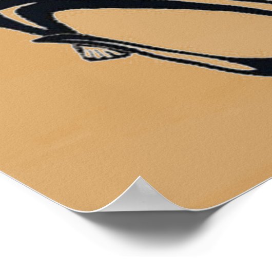 Stammeidechse im Schwarz-Orange-Stil Poster (Ecke)